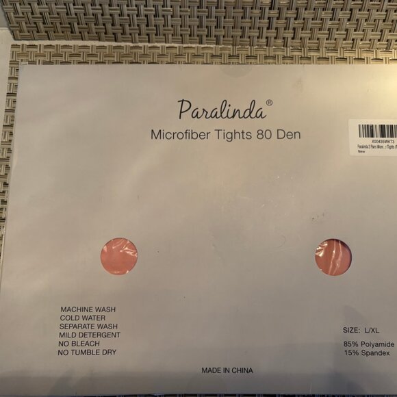 2 Pair PINK MICROFIBER TIGHTS Paralinda Women L -XL 80 Den NEW SEALED - Picture 2 of 6